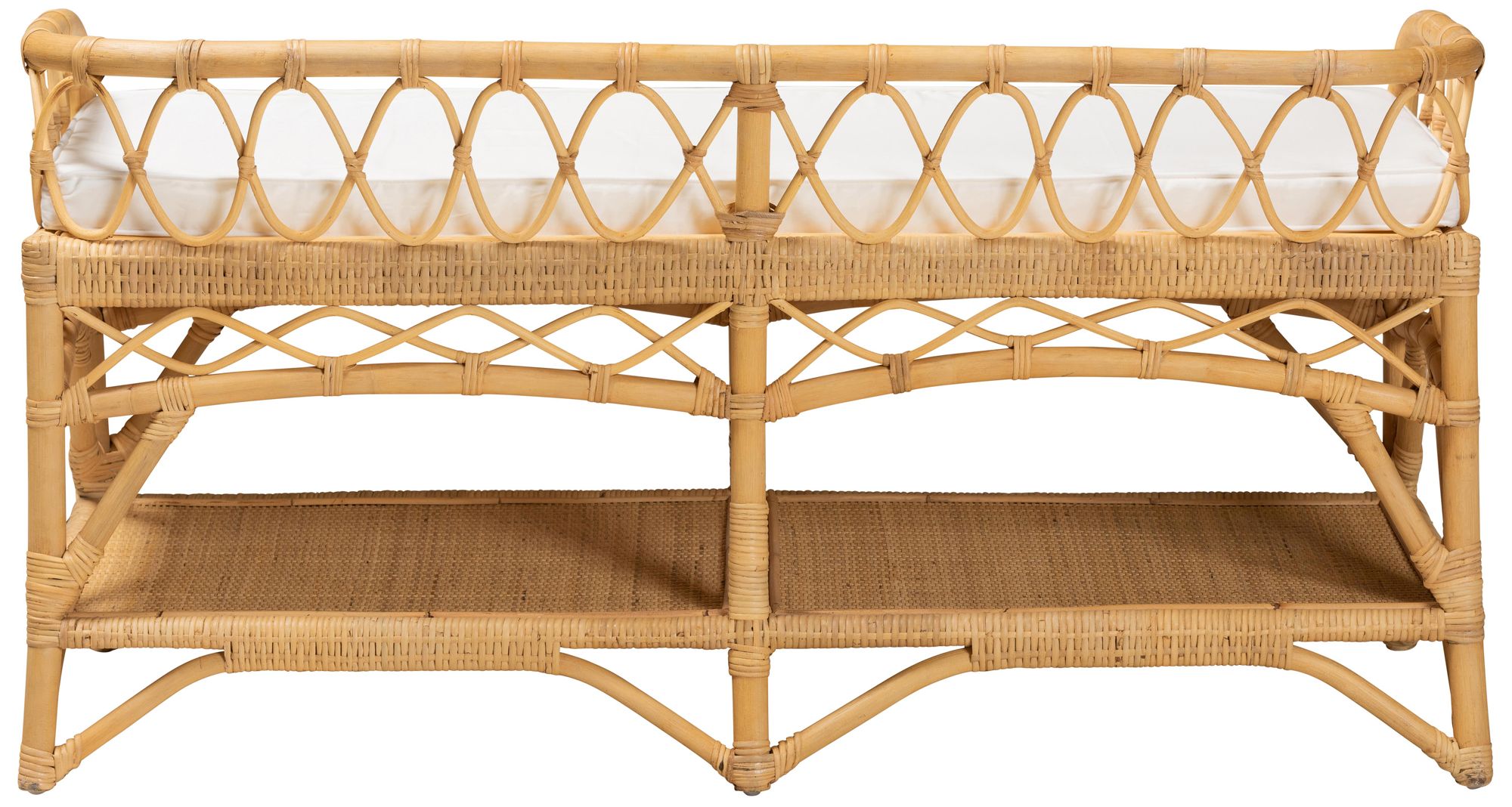 Image 4 Baxton Studio Leryn Modern Bohemian Natural Brown Rattan Bench more views