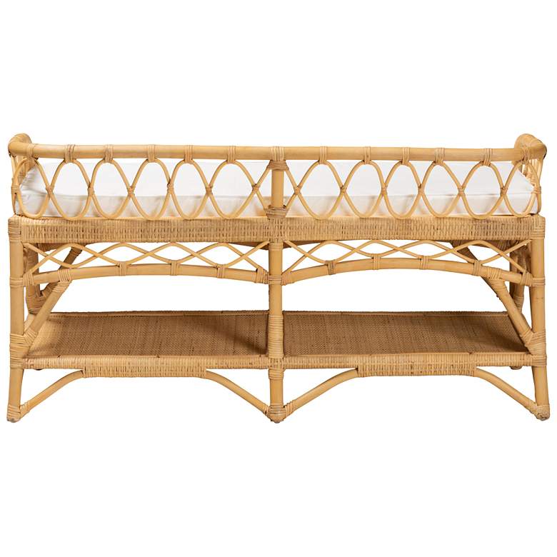 Image 4 Baxton Studio Leryn Modern Bohemian Natural Brown Rattan Bench more views