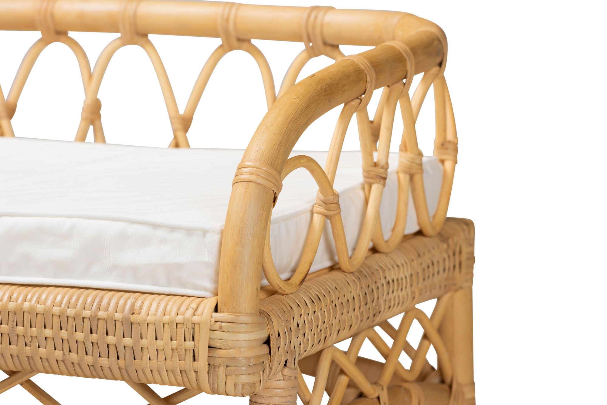Image 5 Baxton Studio Leryn Modern Bohemian Natural Brown Rattan Bench more views