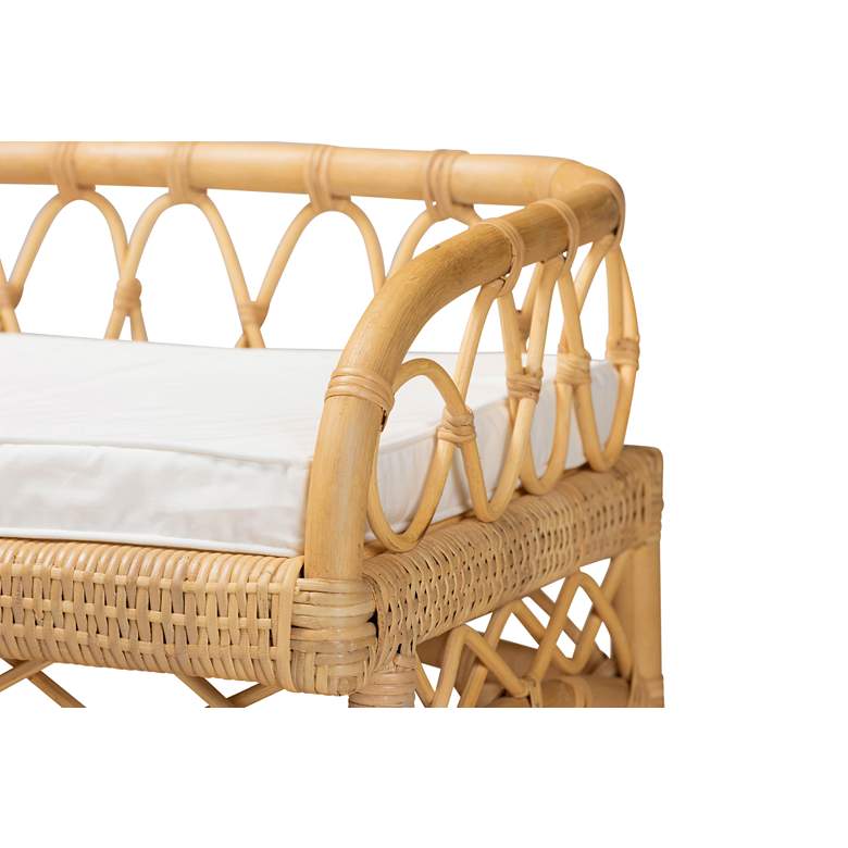 Image 5 Baxton Studio Leryn Modern Bohemian Natural Brown Rattan Bench more views