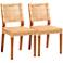 Baxton Studio Lesia Natural Brown Dining Chairs Set of 2