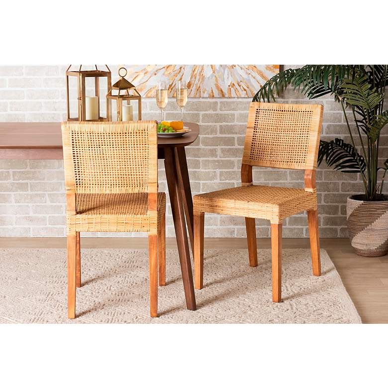Image 1 Baxton Studio Lesia Natural Brown Dining Chairs Set of 2