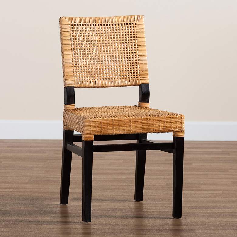 Image 1 Baxton Studio Lesia Natural Brown Rattan Dining Chair