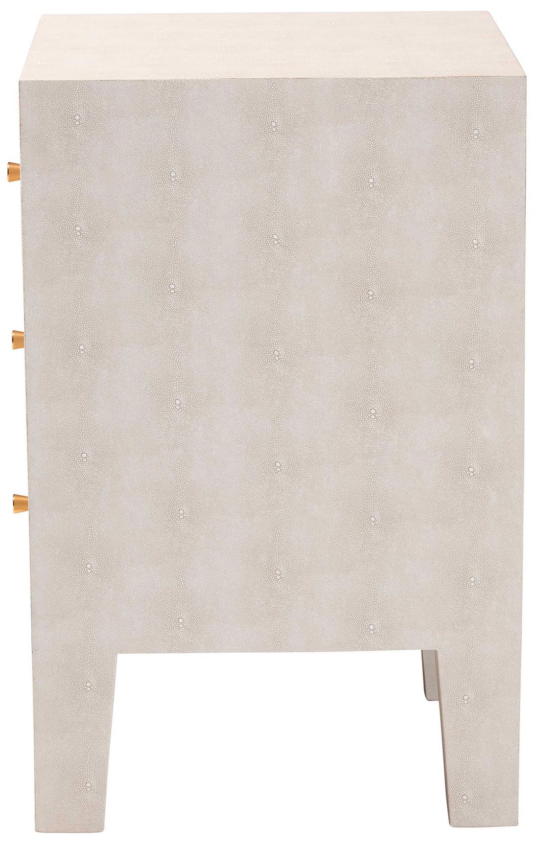Image 5 Baxton Studio Leyna Modern Beige Faux Shagreen 3 Drawer End Table more views