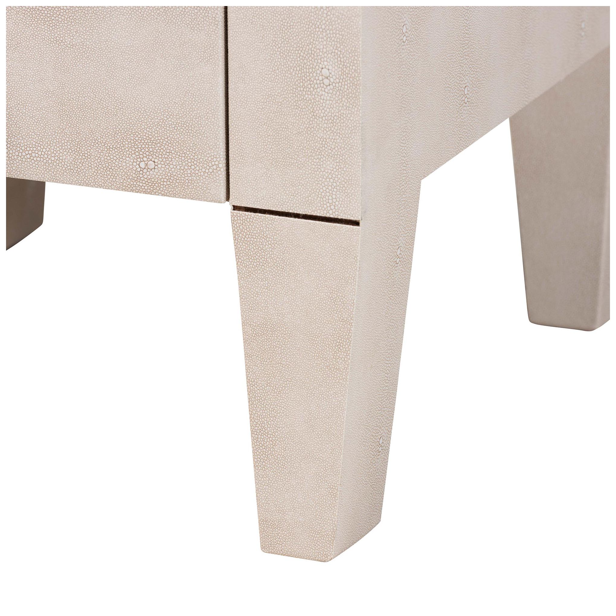 Baxton Studio Leyna Modern Beige Faux Shagreen 3 Drawer End Table