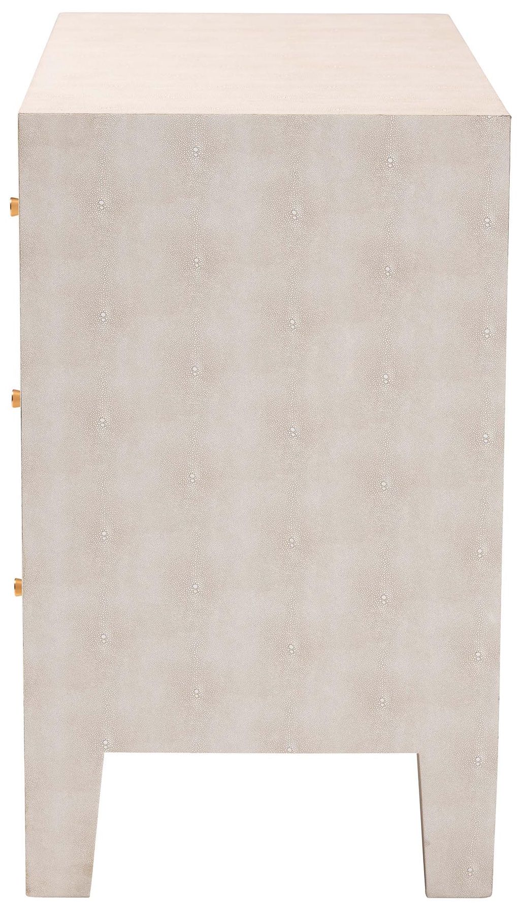 Image 6 Baxton Studio Leyna Modern Beige Faux Shagreen 3 Drawer Storage Cabinet more views