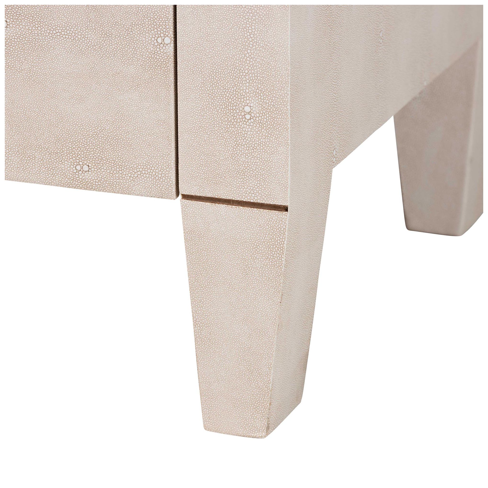 Baxton Studio Leyna Modern Beige Faux Shagreen 3 Drawer Storage Cabinet