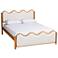 Baxton Studio Lilia Modern Scalloped Cream Boucle Queen Platform Bed