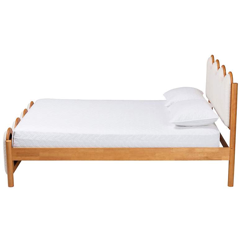 Image 4 Baxton Studio Lilia Modern Scalloped Cream Boucle Queen Platform Bed more views