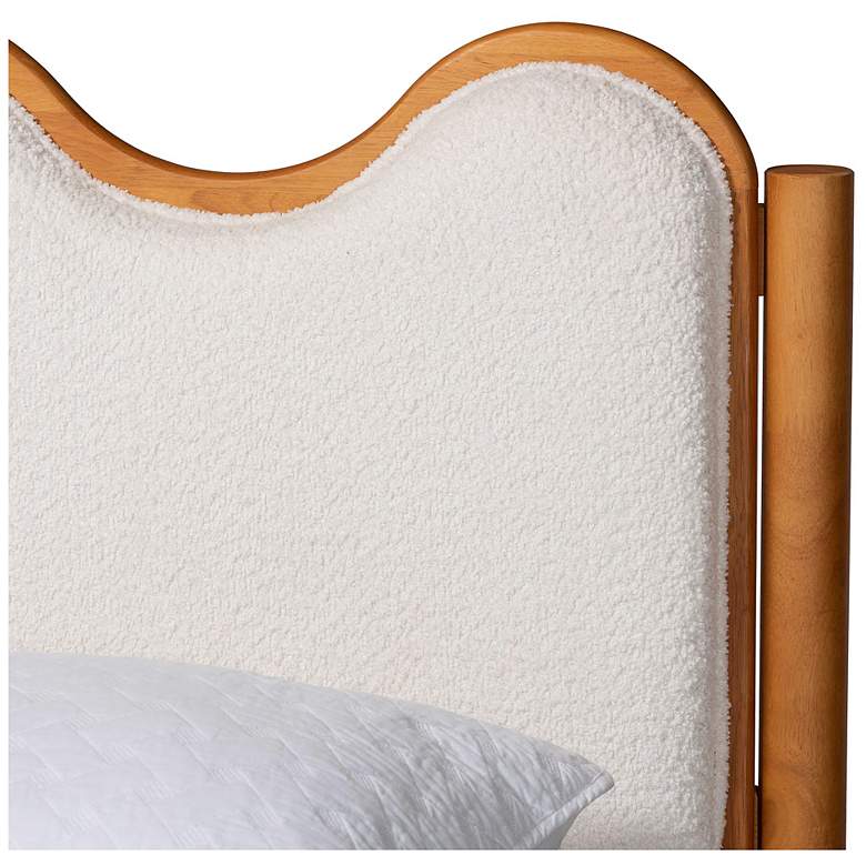 Image 6 Baxton Studio Lilia Modern Scalloped Cream Boucle Queen Platform Bed more views