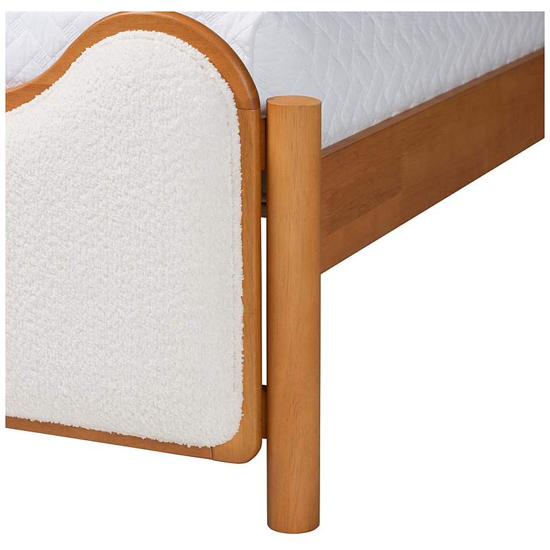 Image 7 Baxton Studio Lilia Modern Scalloped Cream Boucle Queen Platform Bed more views