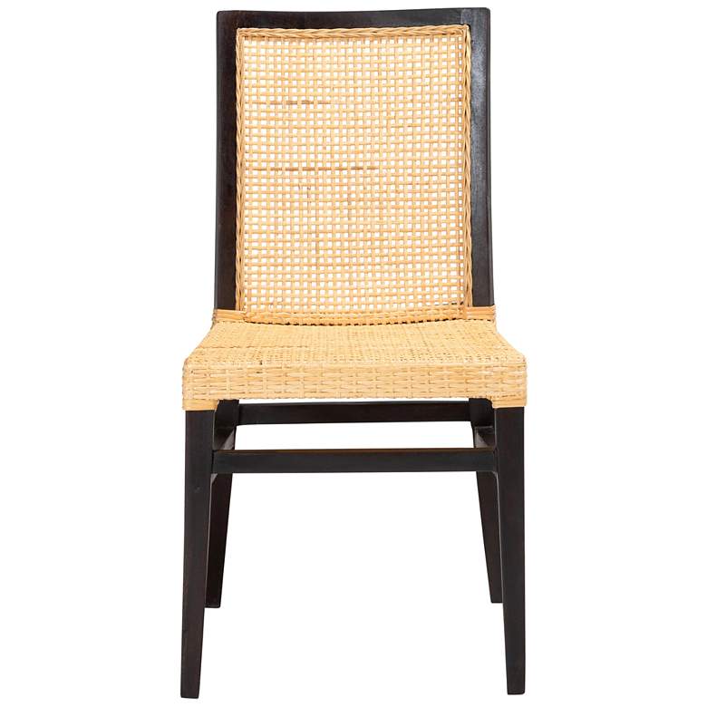 Image 6 Baxton Studio Lingga Brown Wood Natural Rattan Dining Chair more views