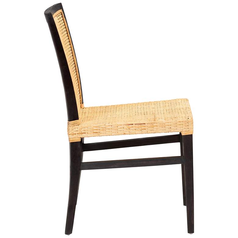 Image 7 Baxton Studio Lingga Brown Wood Natural Rattan Dining Chair more views