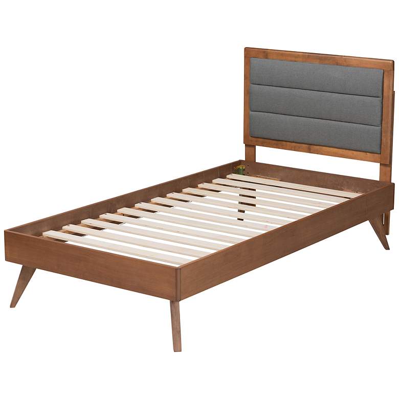 Image 7 Baxton Studio Linn Dark Gray Fabric Twin Size Platform Bed more views