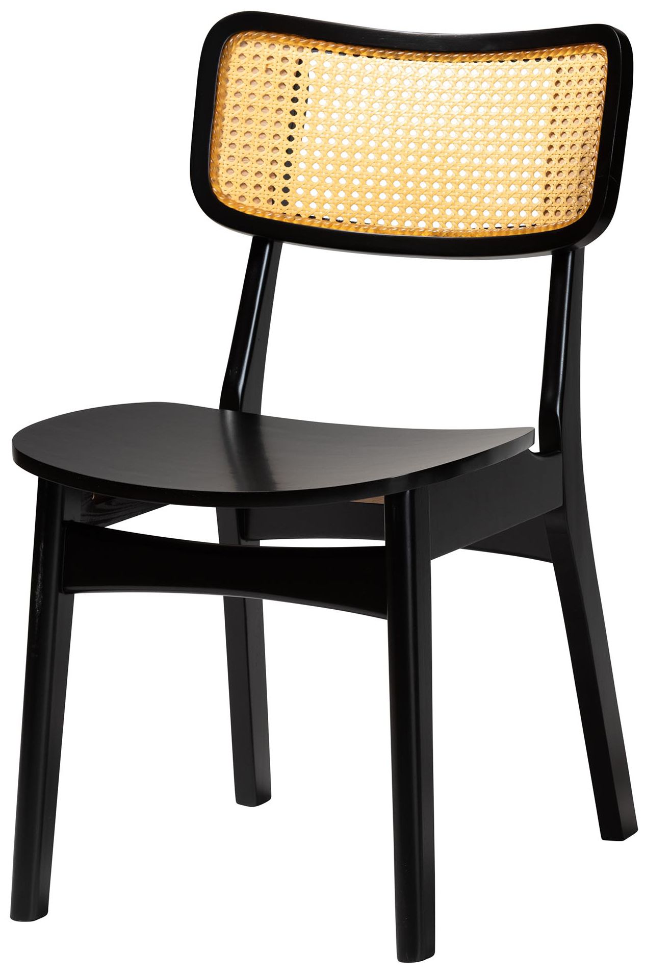 Image 3 Baxton Studio Linnet Mid Century Wood and Rattan 7-Piece Dining Set more views