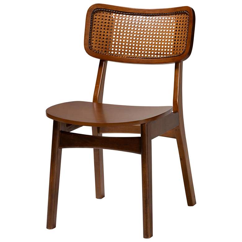 Image 3 Baxton Studio Linnet Mid Century Wood and Rattan 7-Piece Dining Set more views