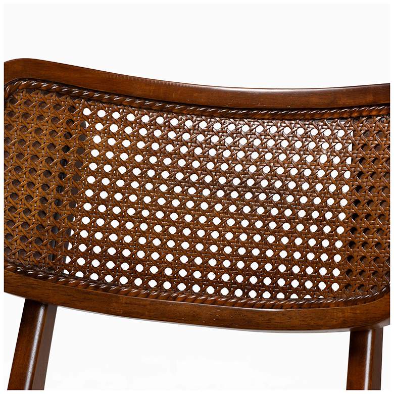 Image 6 Baxton Studio Linnet Mid Century Wood and Rattan 7-Piece Dining Set more views