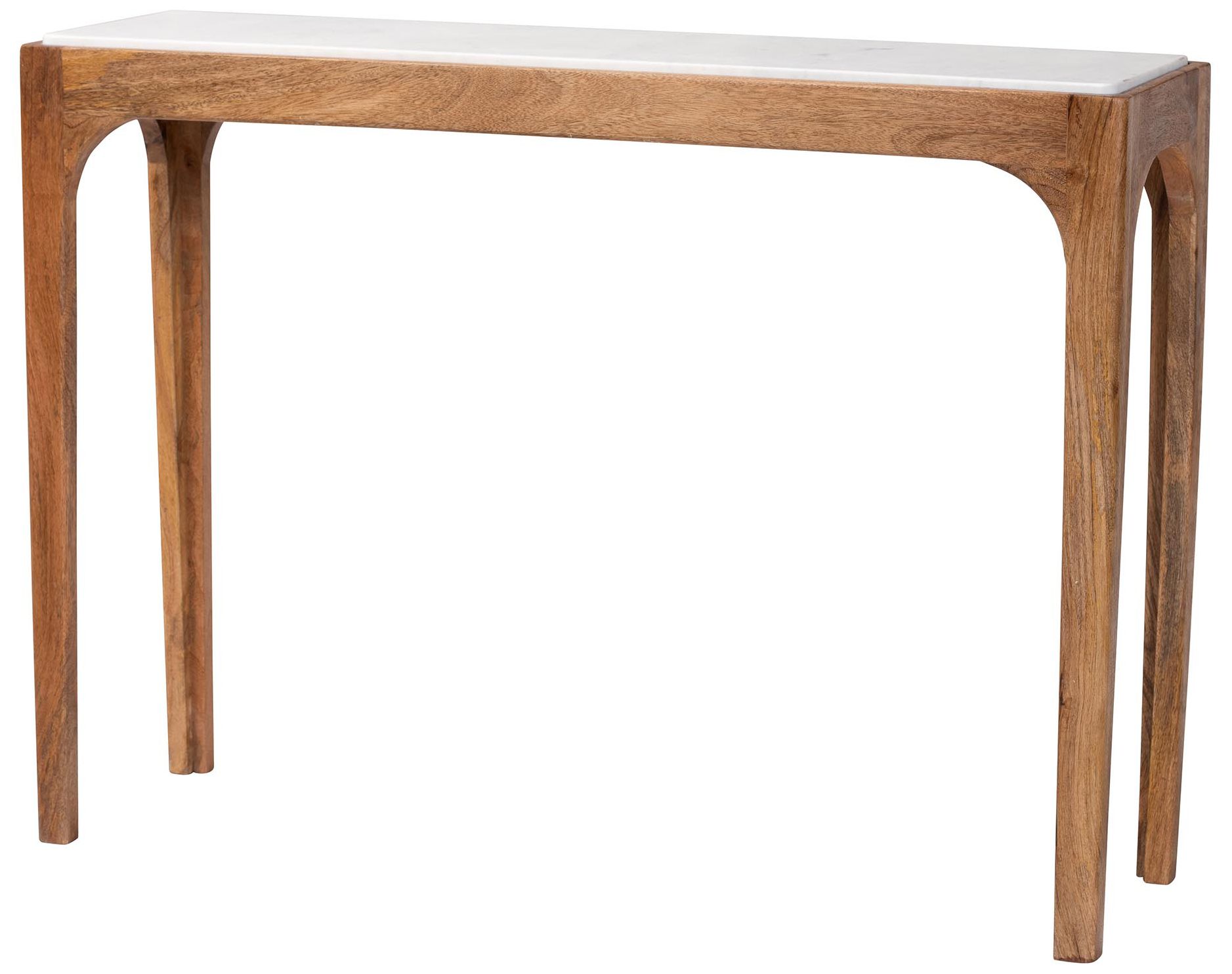 Image 2 Baxton Studio Lluvia Slim Marble Console Table with Mango Wood