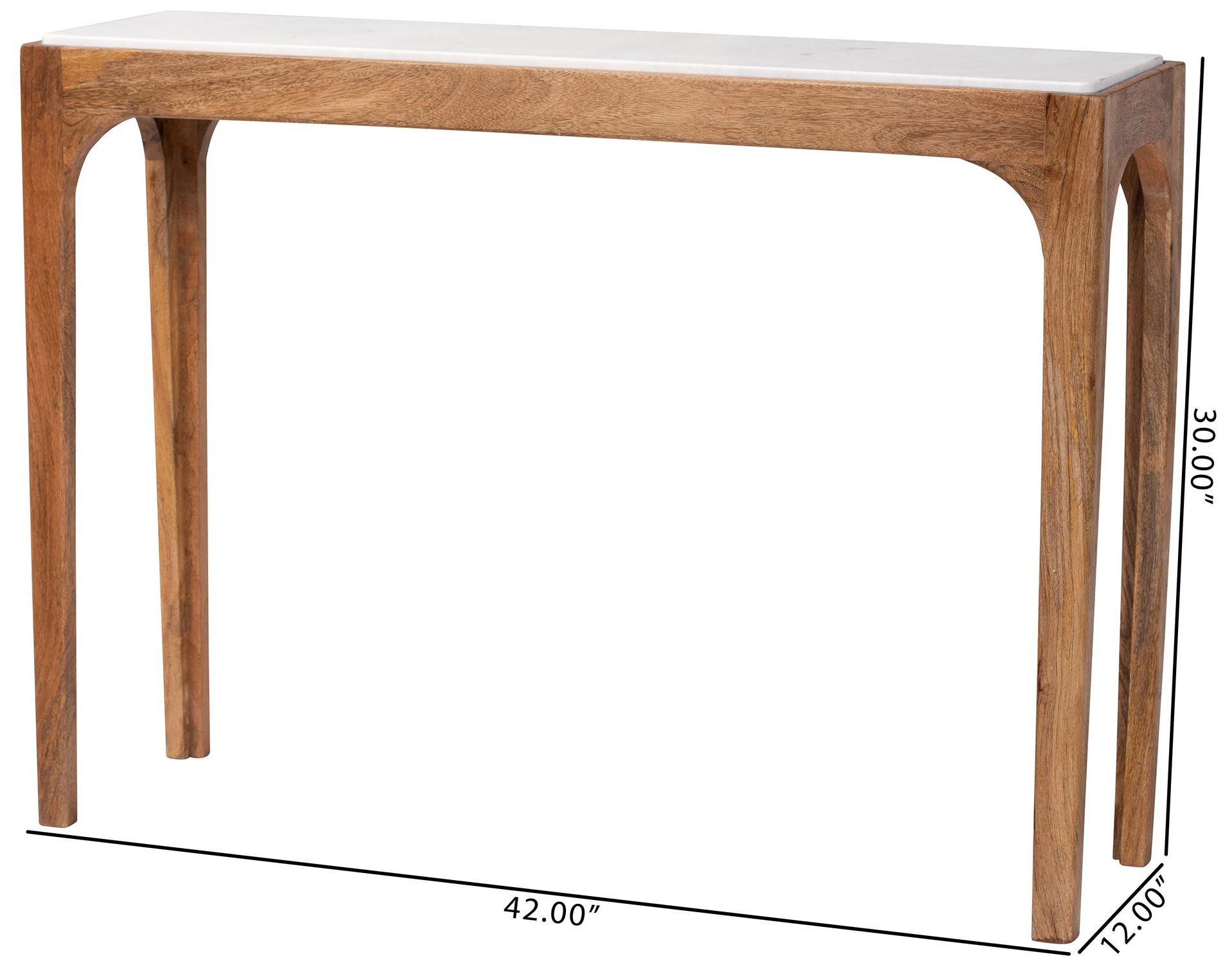 Image 7 Baxton Studio Lluvia Slim Marble Console Table with Mango Wood more views