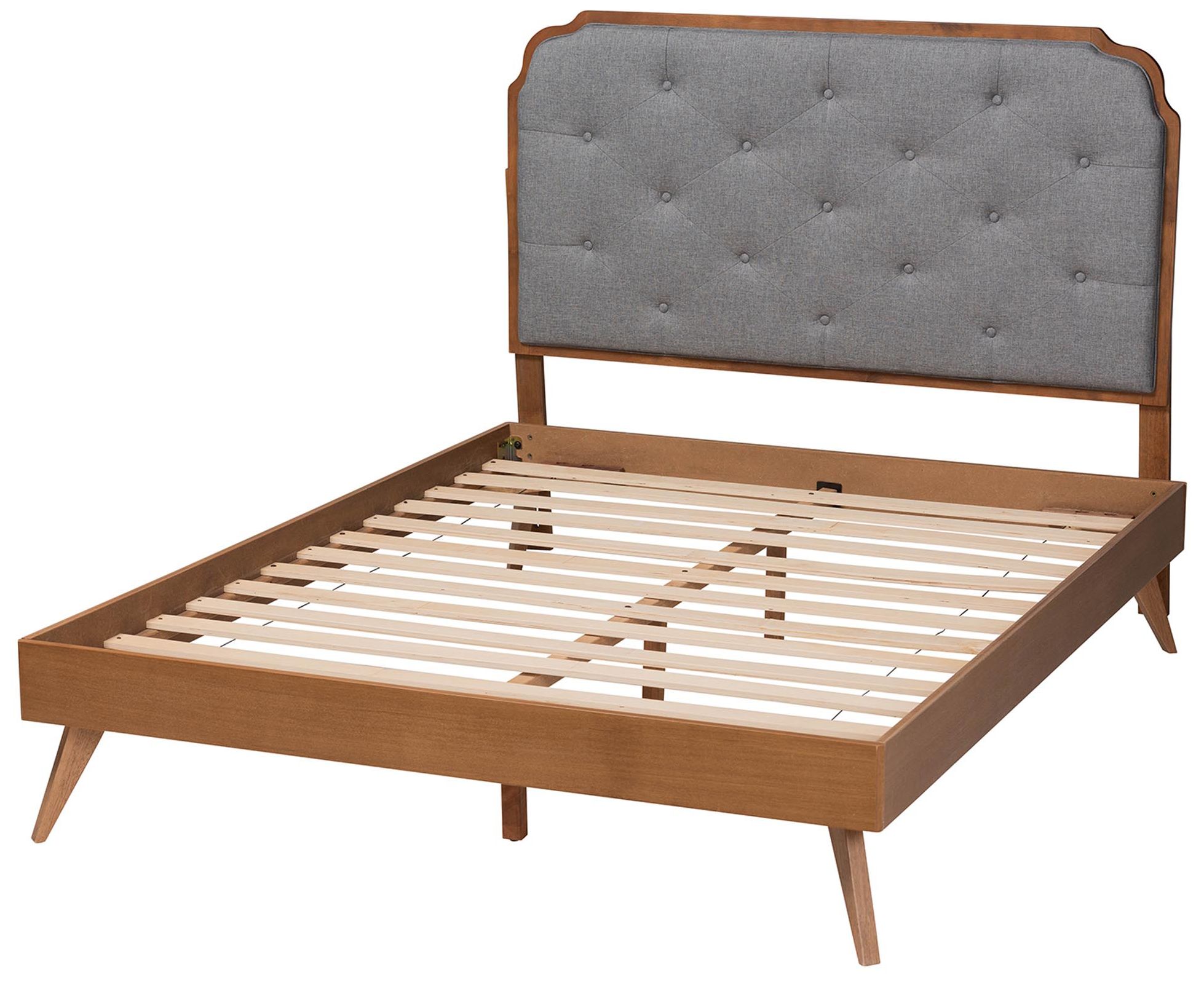 Image 4 Baxton Studio Lorana Mid-Century Modern Wood King Size Platform Bed more views