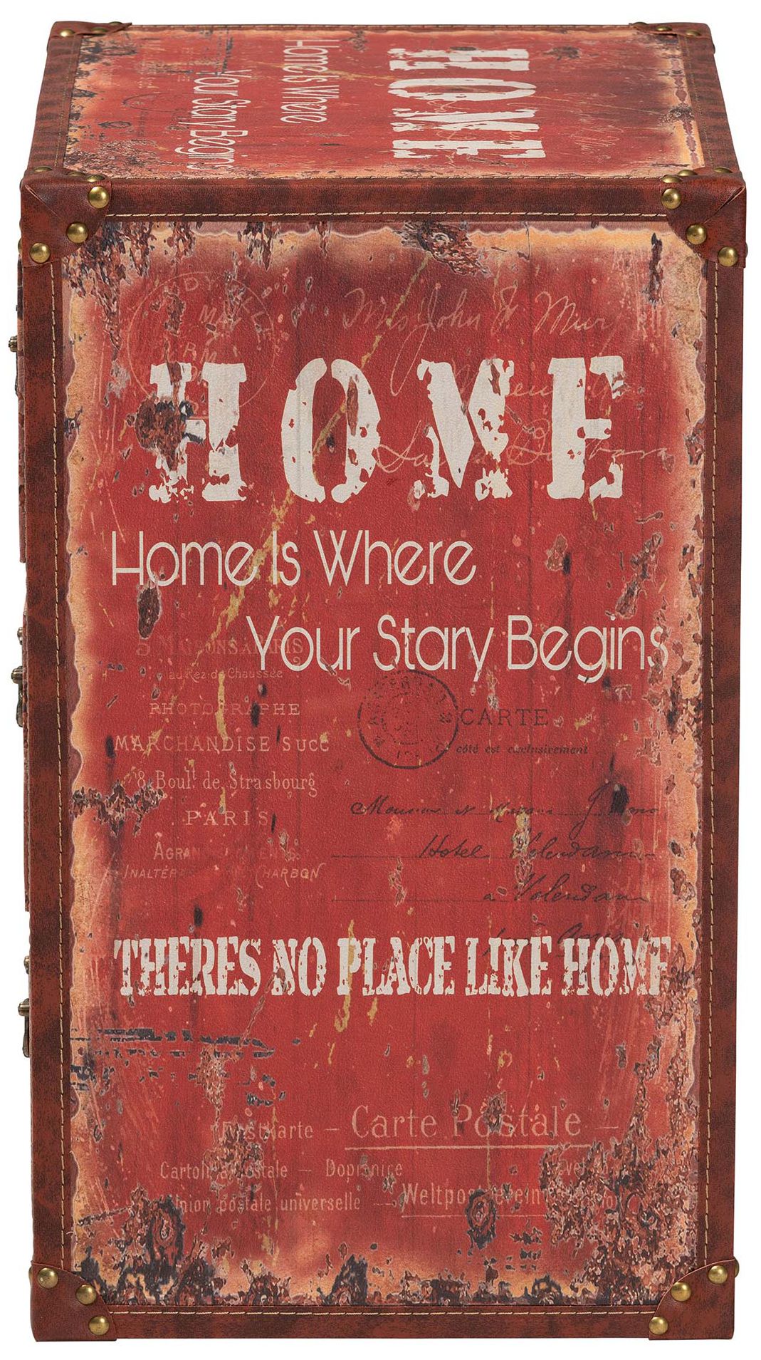 Image 5 Baxton Studio Lorand Vintage Faux Leather and Wood 3 Drawer Storage Trunk more views