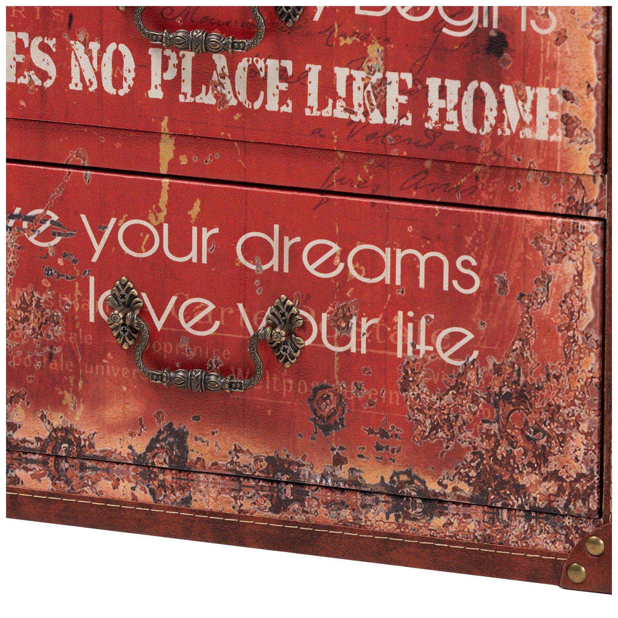 Image 6 Baxton Studio Lorand Vintage Faux Leather and Wood 3 Drawer Storage Trunk more views