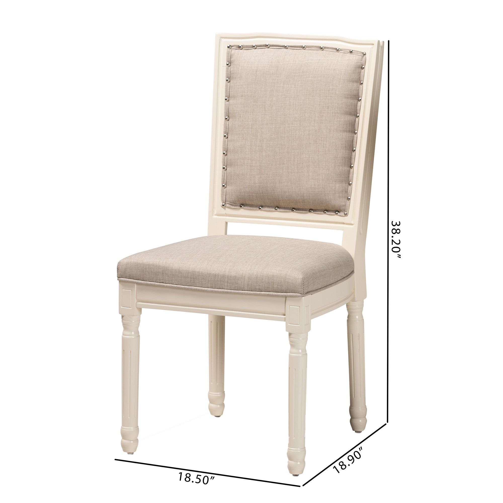 Image 3 Baxton Studio Louane Grey Fabric Upholstered 2-Piece Dining Chair Set more views