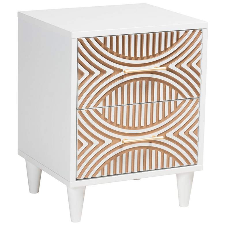Image 1 Baxton Studio Louetta Carved Contrasting Nightstand