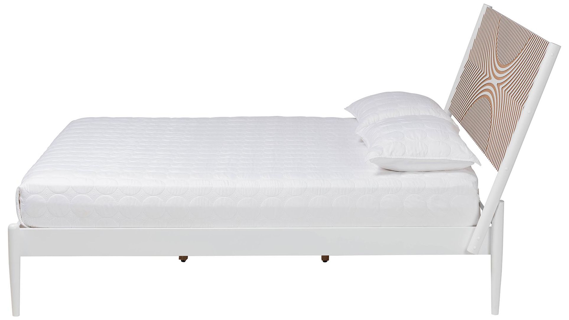Thumbnail3 of Baxton Studio Louetta Coastal White King Size Platform Bed Headboard more views