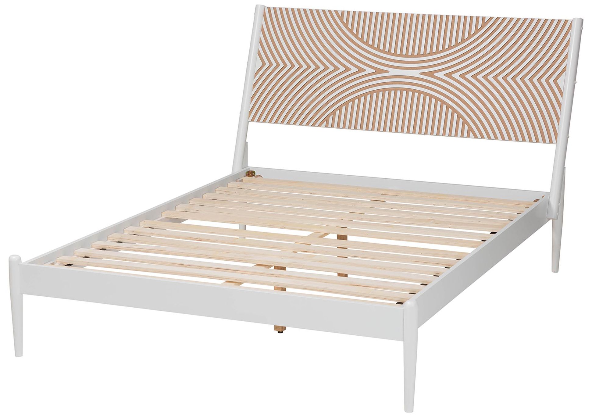 Thumbnail4 of Baxton Studio Louetta Coastal White King Size Platform Bed Headboard more views