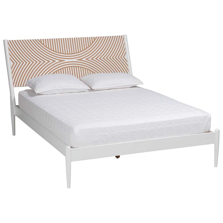 Image 1 Baxton Studio Louetta Coastal White Queen Size Platform Bed Headboard
