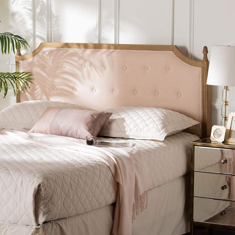 Image 1 Baxton Studio Lourdes Upholstered Beige Queen Headboard