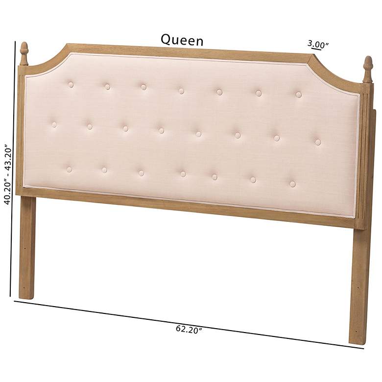 Image 6 Baxton Studio Lourdes Upholstered Beige Queen Headboard more views