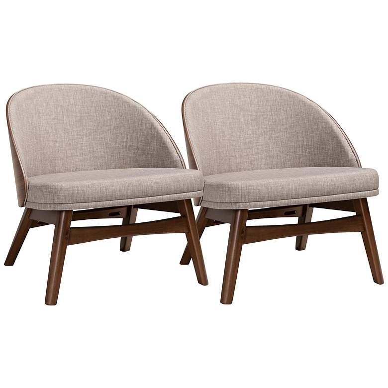 Image 2 Baxton Studio Lovella Gray Fabric Accent Chairs Set of 2