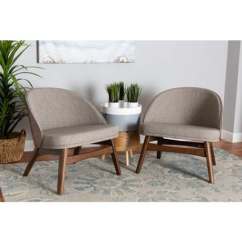 Image 1 Baxton Studio Lovella Gray Fabric Accent Chairs Set of 2