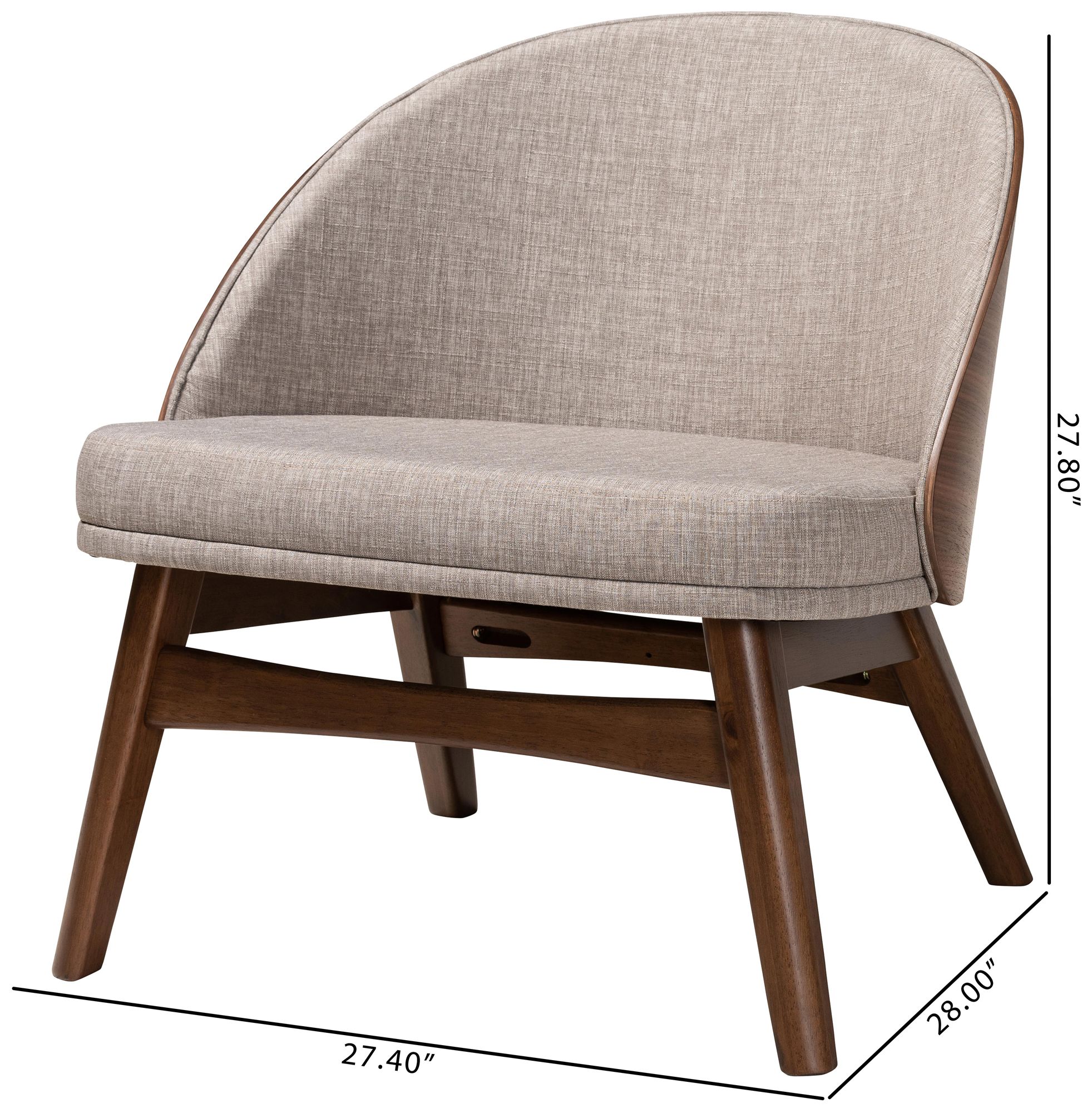 Baxton Studio Lovella Gray Fabric Accent Chairs Set of 2