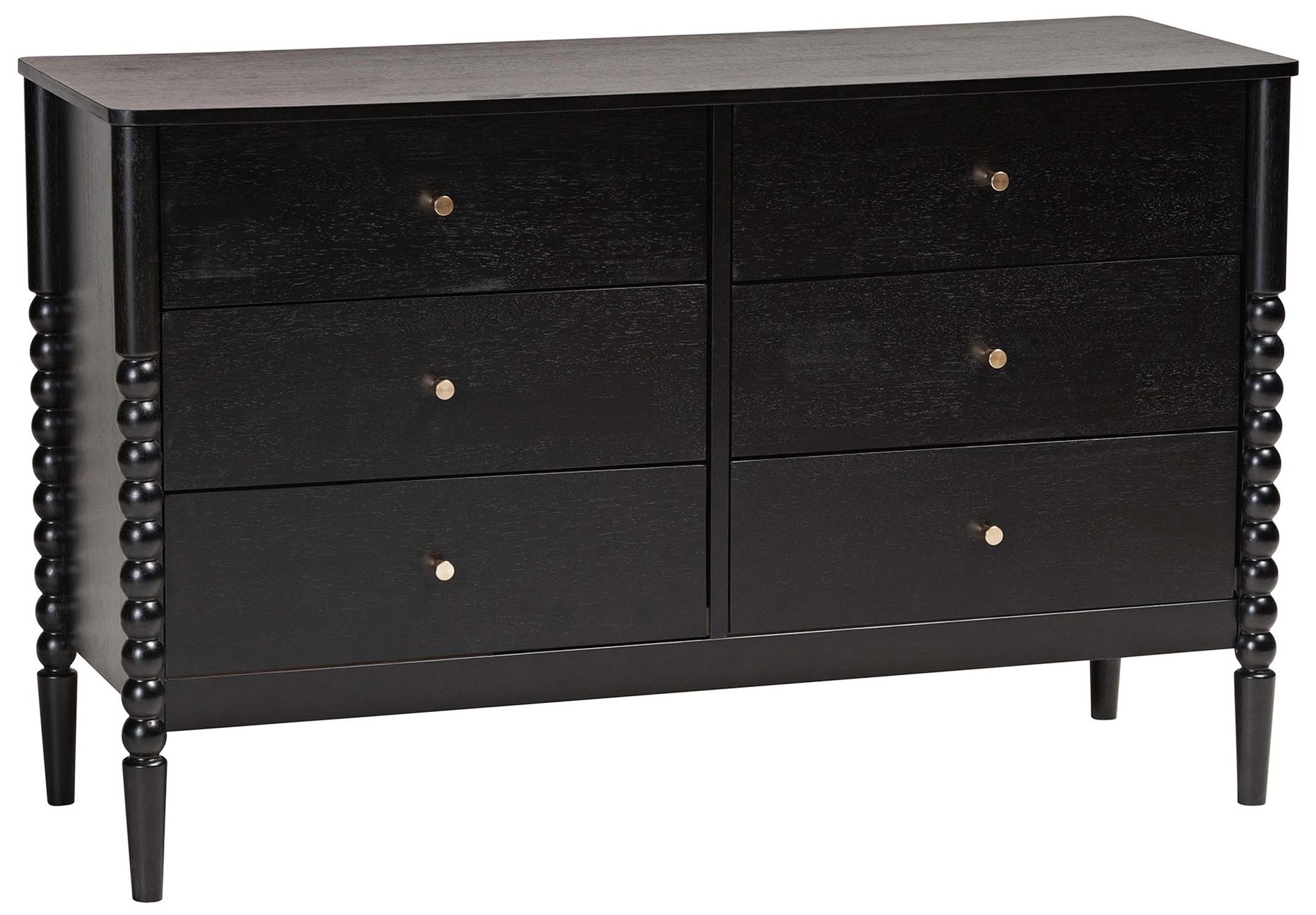 Image 2 Baxton Studio Lucera 49 3/4" Wide Black 6-Drawer Dresser