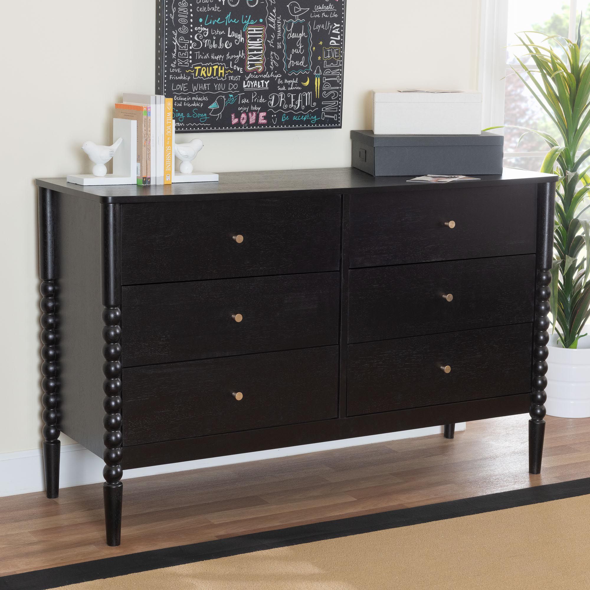 Image 3 Baxton Studio Lucera 49 3/4" Wide Black 6-Drawer Dresser more views