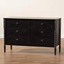 Baxton Studio Lucera 49 3/4" Wide Black 6-Drawer Dresser