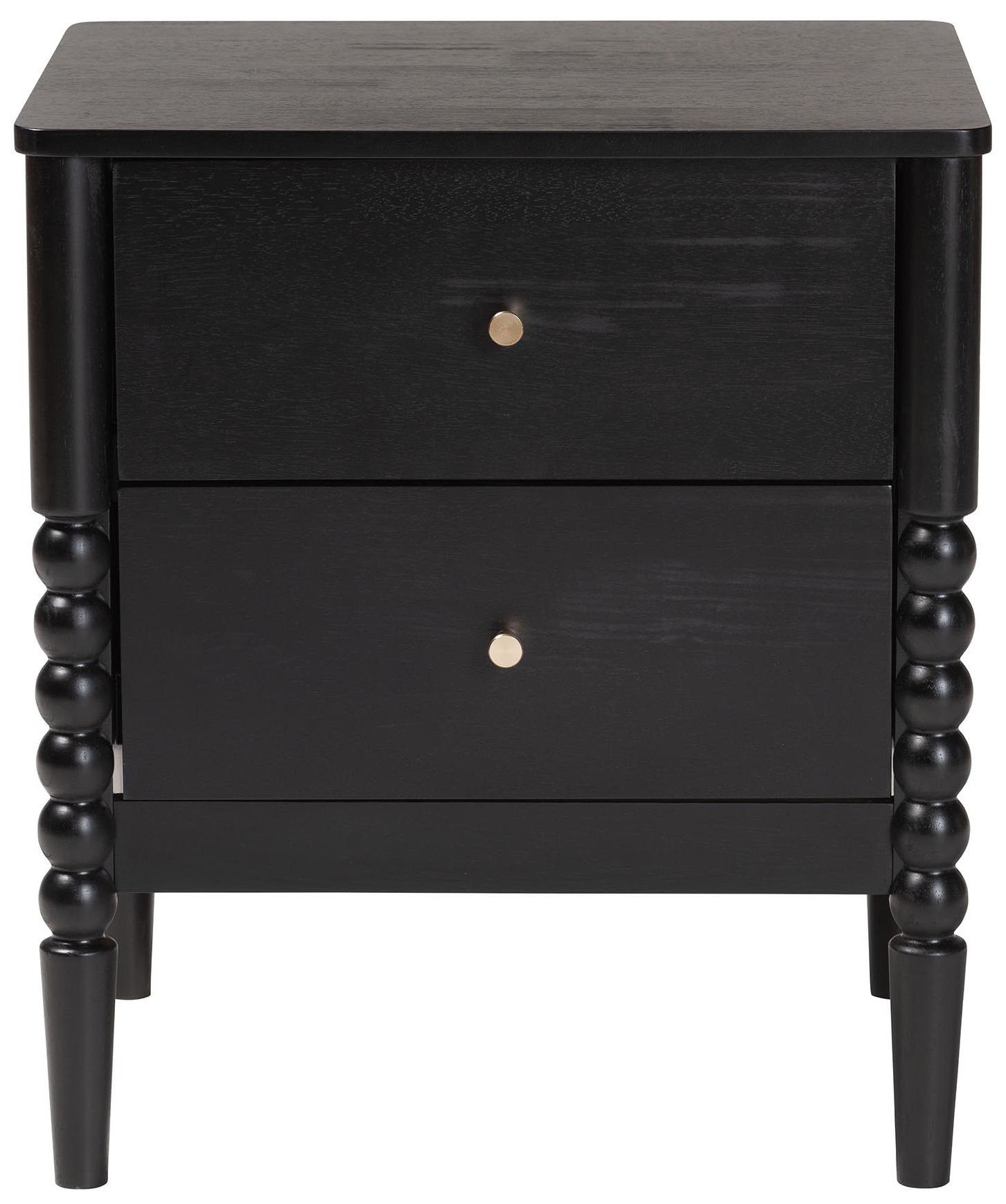 Image 4 Baxton Studio Lucera Mid-Century Black 2-Drawer Bobbin Nightstand more views