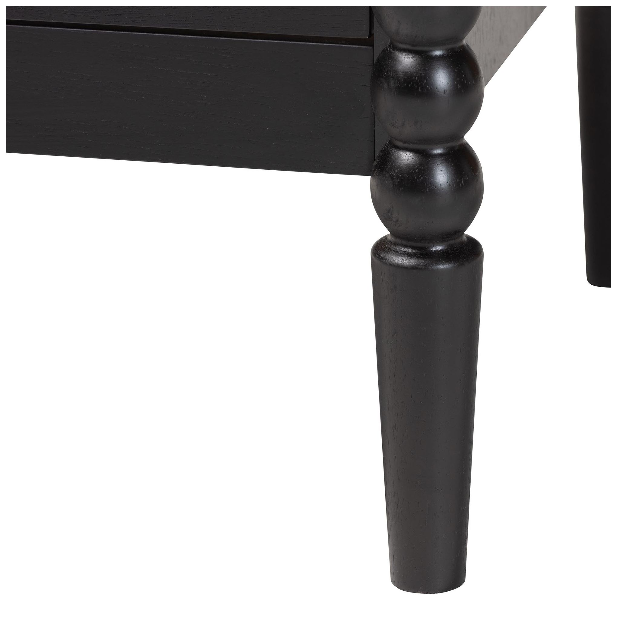 Image 7 Baxton Studio Lucera Mid-Century Black 2-Drawer Bobbin Nightstand more views