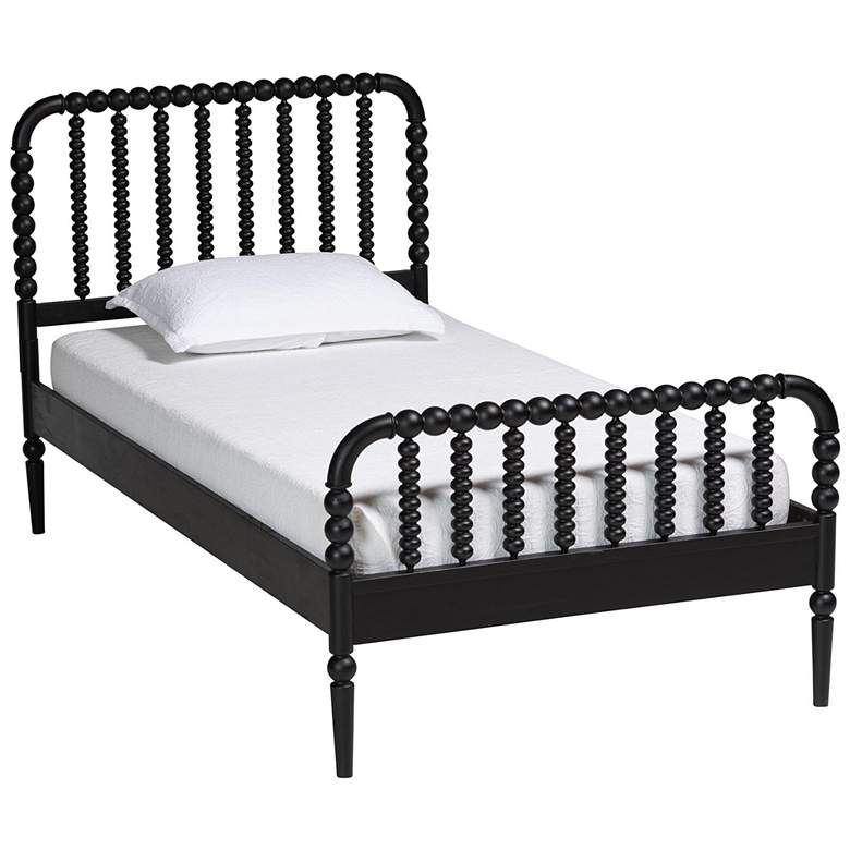 Image 2 Baxton Studio Lucera Mid-Century Black Full Size Bobbin Bed