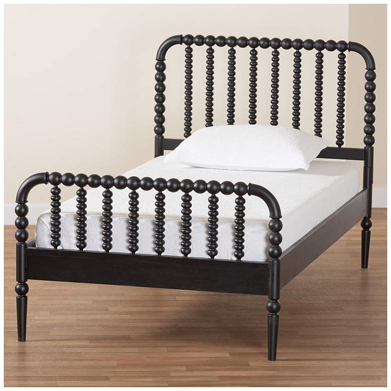 Image 1 Baxton Studio Lucera Mid-Century Black Full Size Bobbin Bed