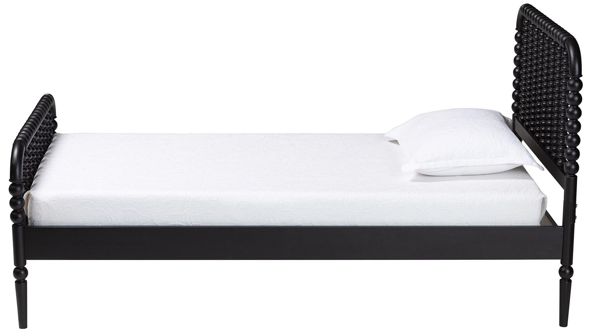 Image 3 Baxton Studio Lucera Mid-Century Black Twin Size Bobbin Bed more views