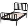 5_Baxton Studio Lucera Mid-Century Black Twin Size Bobbin Bed more views