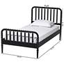 Baxton Studio Lucera Mid-Century Black Twin Size Bobbin Bed