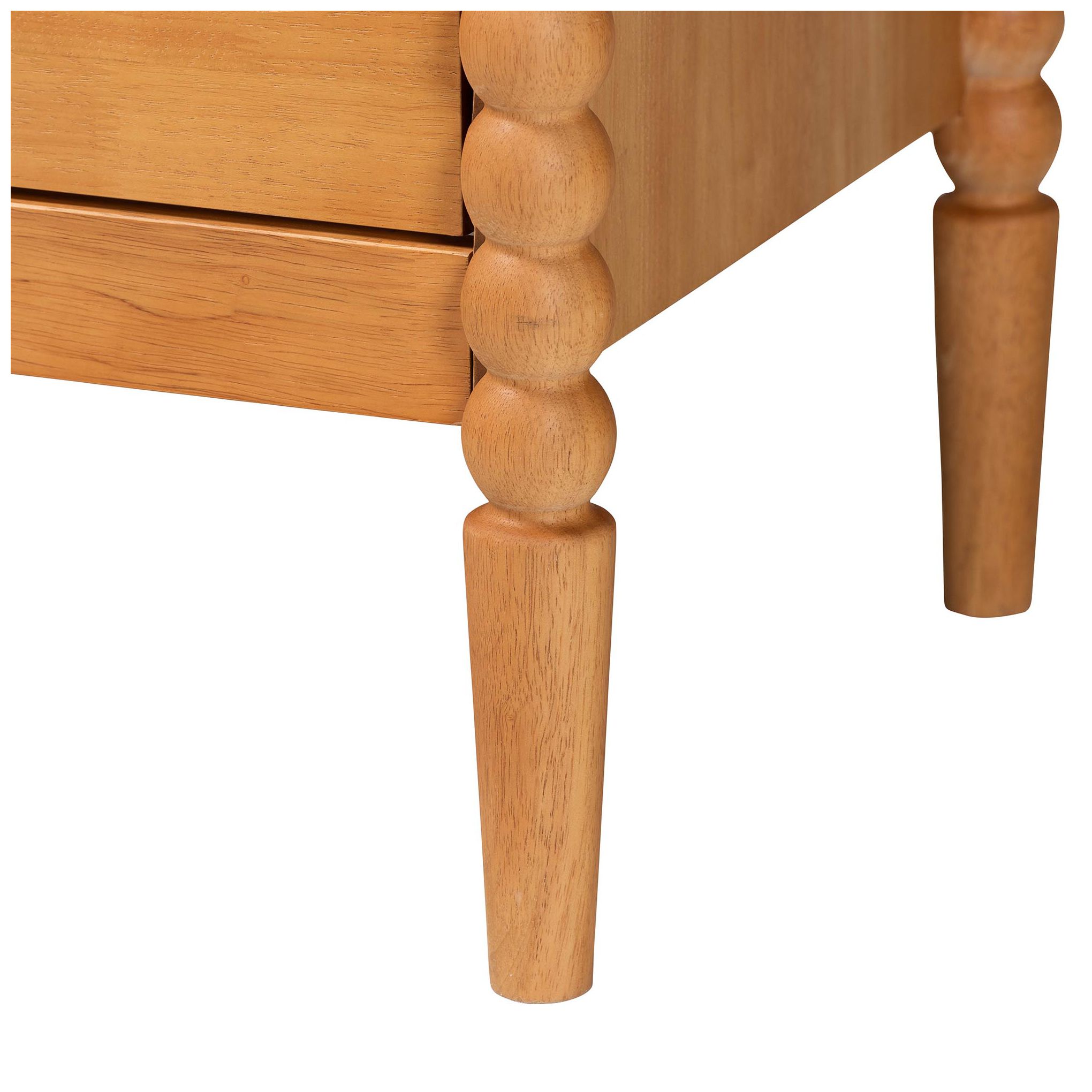 Baxton Studio Lucera Mid-Century Oak Brown Bobbin Wood 6-Drawer Dresser