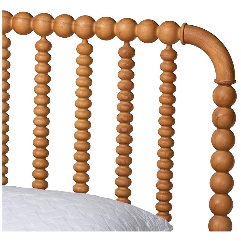 Image 6 Baxton Studio Lucera Mid-Century Oak Brown Queen Size Bobbin Bed more views