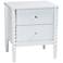 Baxton Studio Lucera Mid-Century White 2-Drawer Bobbin Nightstand