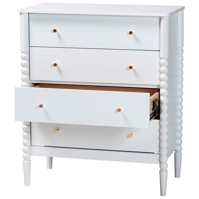 Image 2 Baxton Studio Lucera Mid-Century White Bobbin Wood 4-Drawer Chest more views